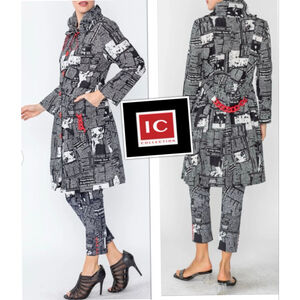Avante Garde Statement Trench Jacket Dress By IC Collection size XL Retail $250